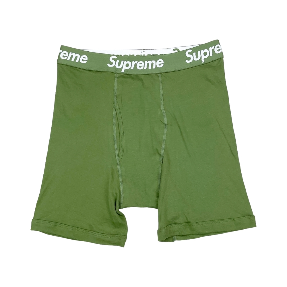 Supreme Green Boxer Briefs with White Logo Waistband